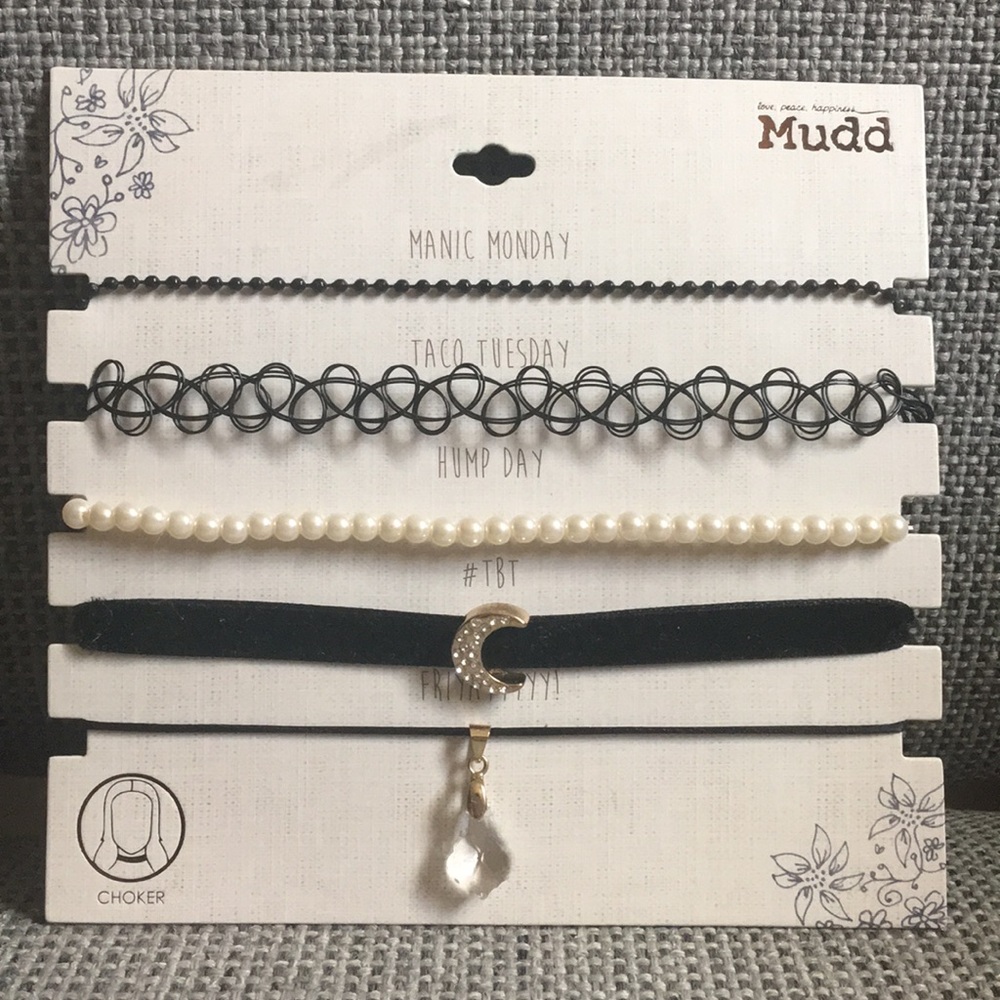 A pack of 5 chokers from Mudd